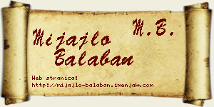 Mijajlo Balaban vizit kartica